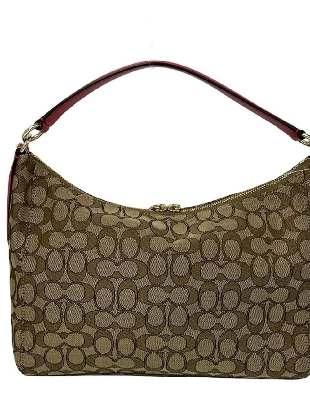 COACH Signature Celeste EW Hobo F58284 Beige Dark Brown Pink Jacquard Leather